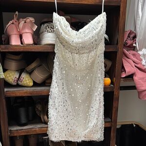 Sparkling White Sequin Dress